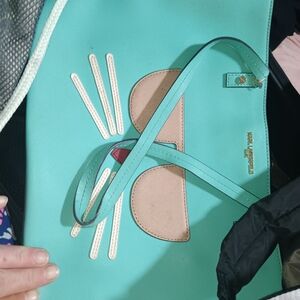 Karl Lagerfeld Aqua Tote with Cat Face